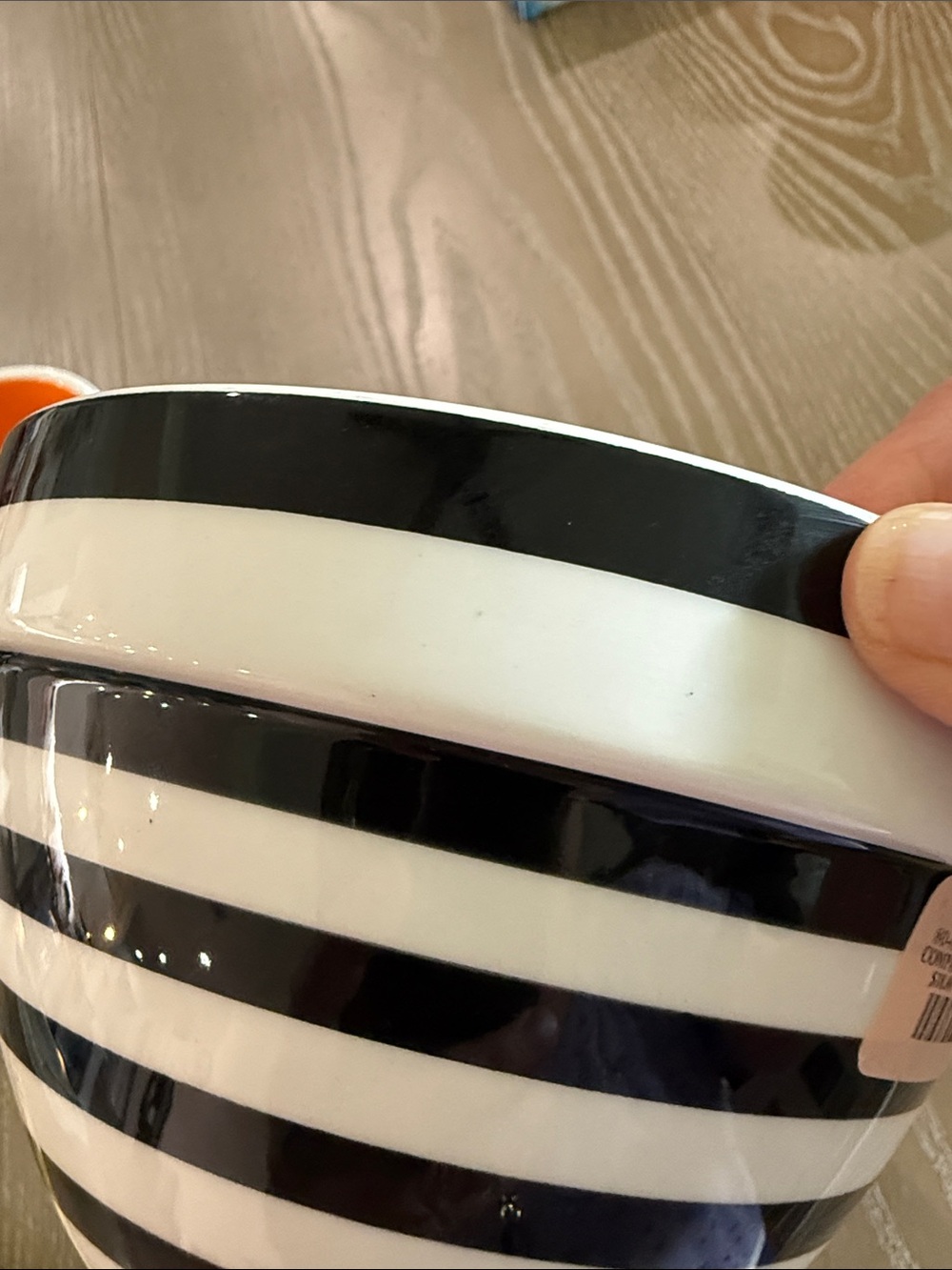 Orange/Black Striped Sm Mixing serving bowls Set of 3 Ceramic Nesting Bowls NWT - Picture 7 of 12